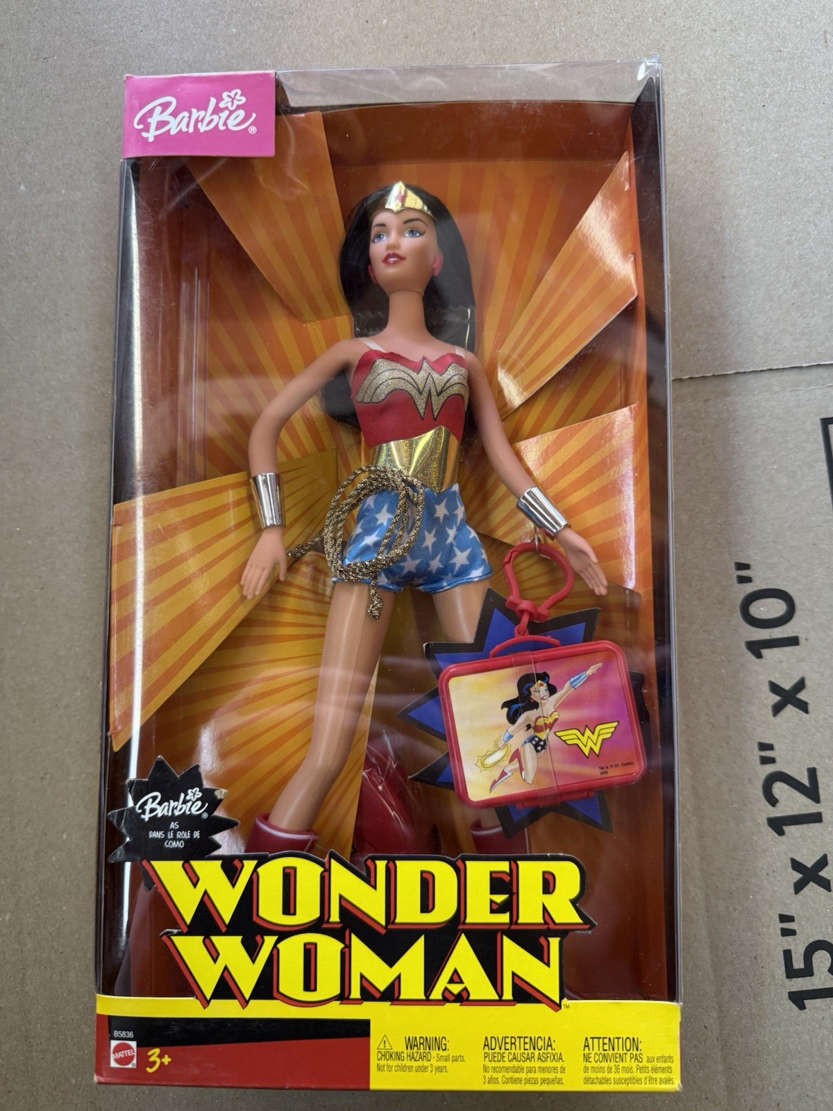 Wonder Woman Barbie Doll DC Comics Mattel NRFB Accessories