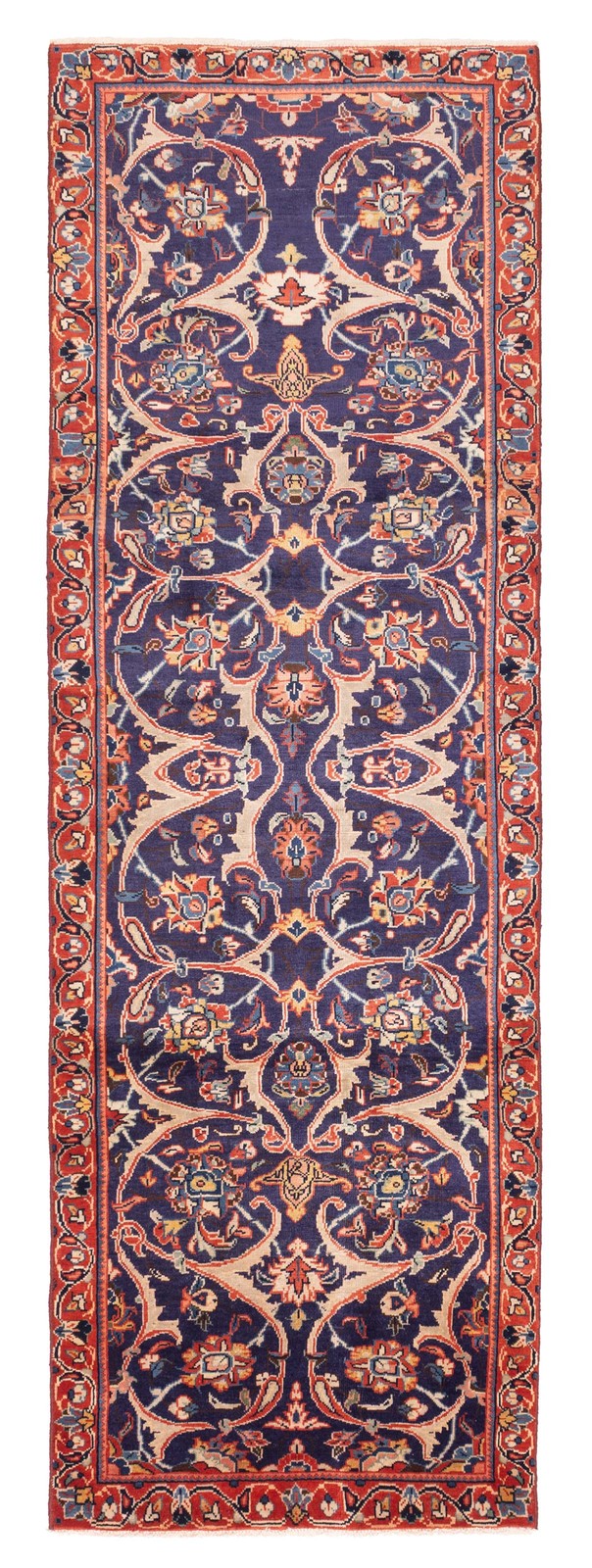 Vintage Hand-knotted Runner Rug 3'9" x 10'11" Traditional Oriental Wool Carpet