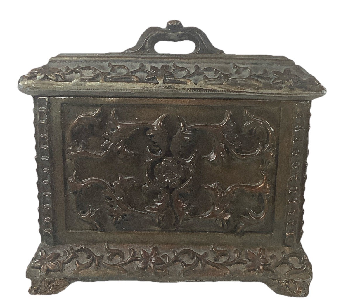 Vintage Heavy Rococo Influenced Jewelry Trinket Box Vanity Decor