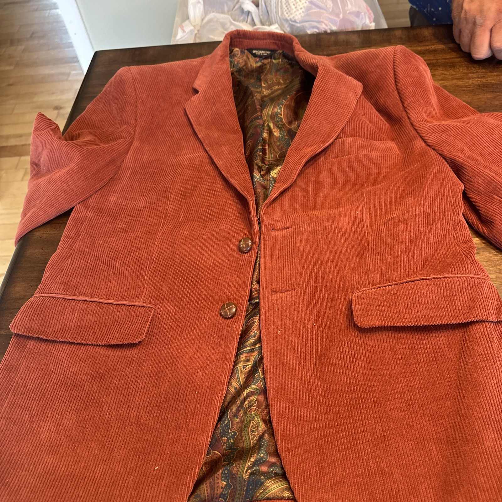 Vintage Polo Ralph Lauren Corduroy Jacket Mens Large Orange Blazer Coat