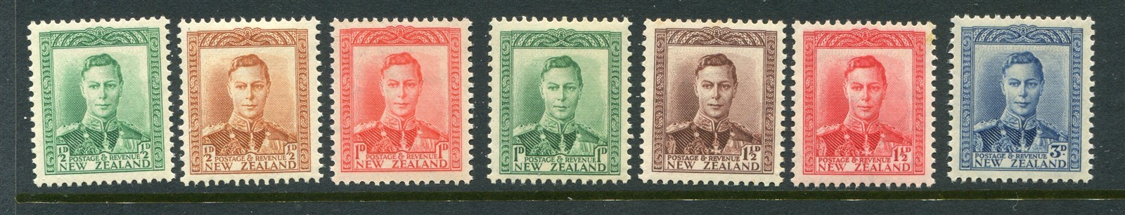 New Zealand #226-228c George VI Complete Set [Mint Never Hinged, 228 MLH]