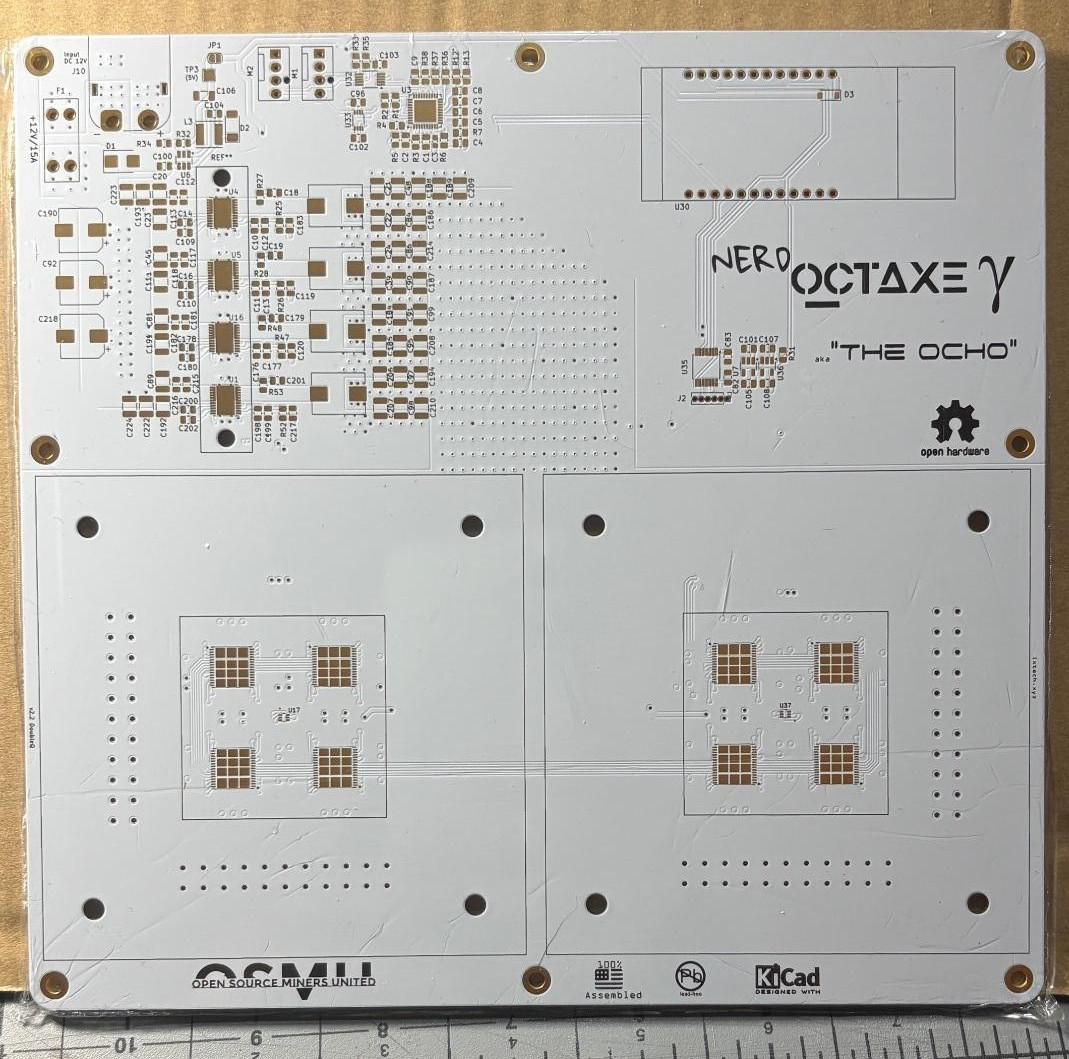 Nerdaxe Octaxe Gamma (The Ocho) - PCB Board Only (White)