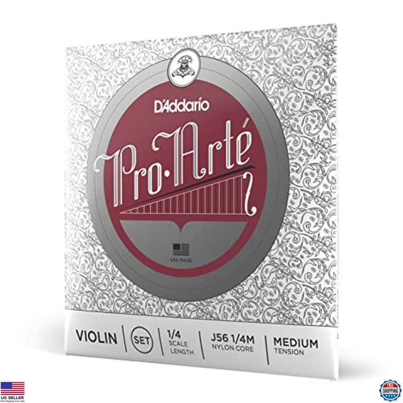 D'Addario Pro-Arte 1/4 Scale Violin String Set - Medium Tension, Superior Sound