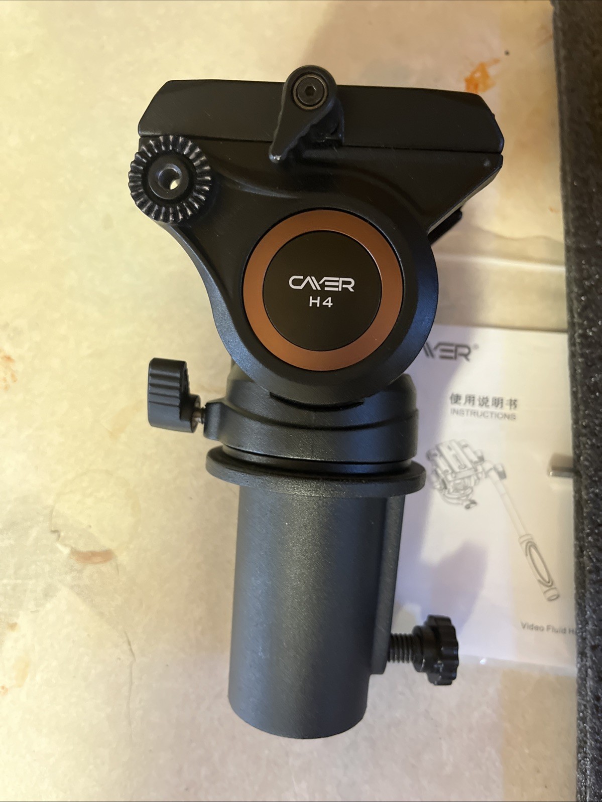 Cayer H4 Video Fluid Head 60mm Flat Base Pan Tilt - EXCELLENT CONDITION