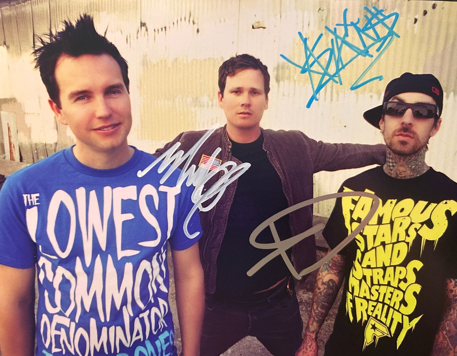 BLINK-182 (3 Members) Band Signed Original 8x10 Authentic Autograph w/COA