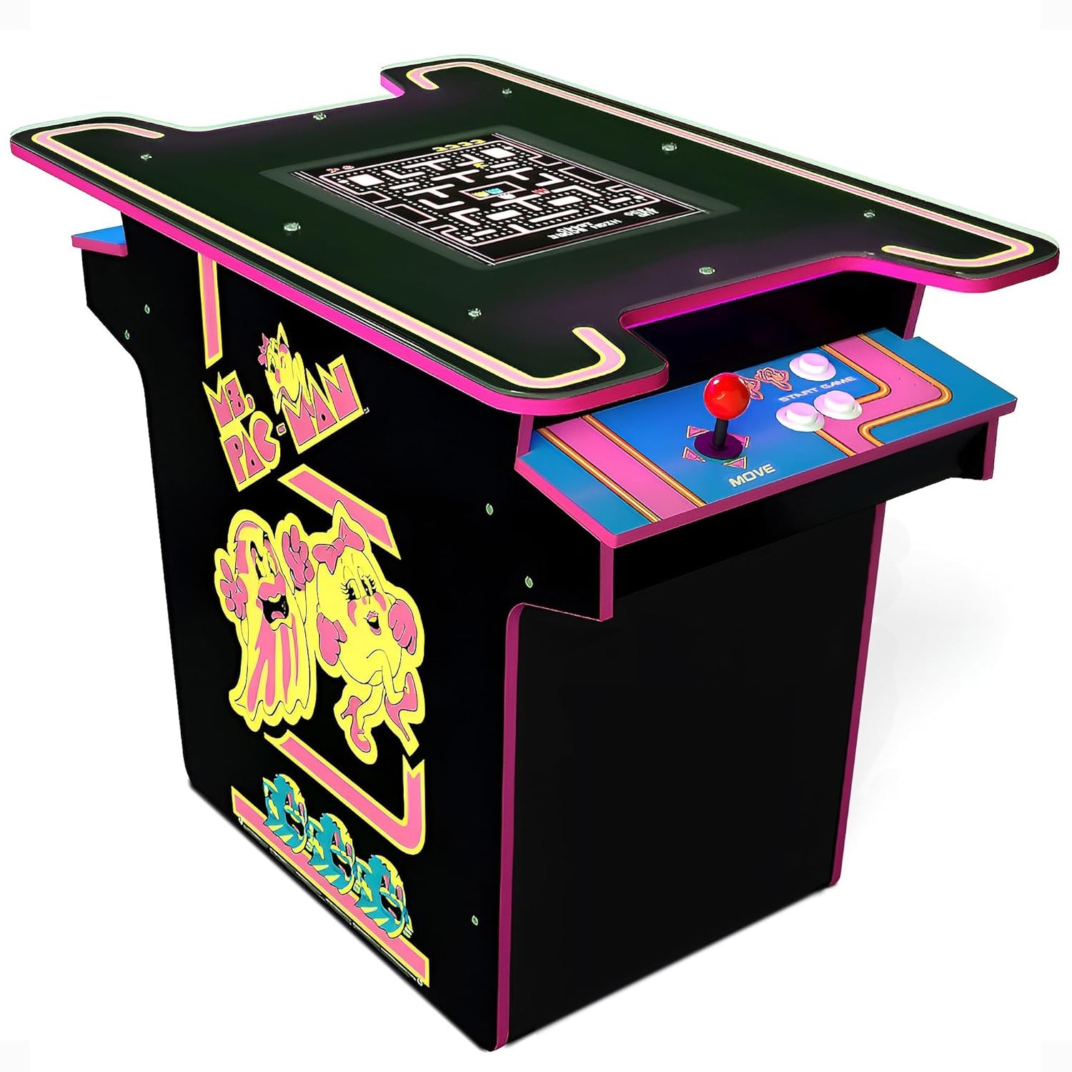 Open Box Arcade1Up Ms Pac-Man Head to Head Arcade Table 12 Games A1U Retro