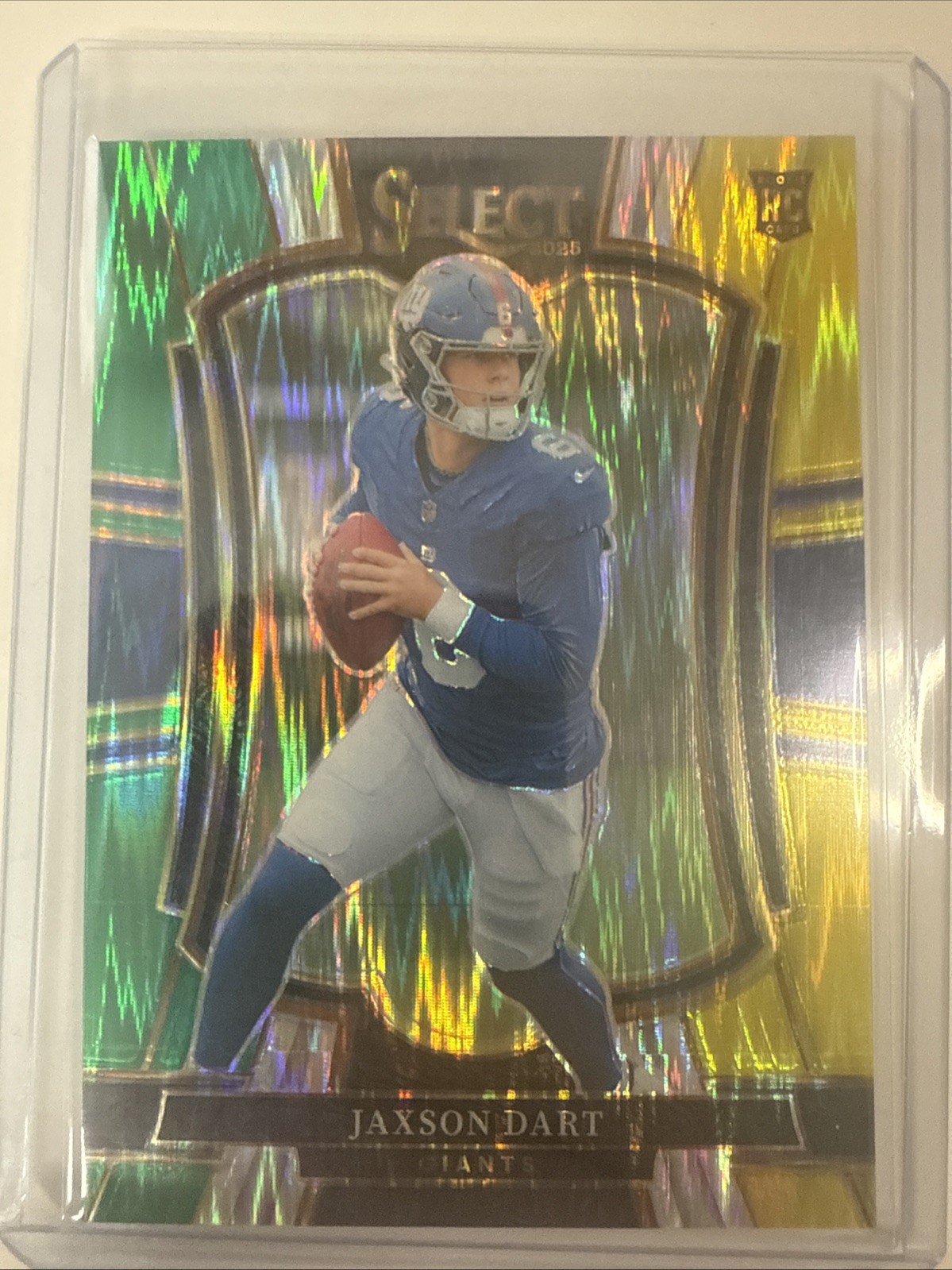 Jaxson Dart Rookie 2025 Select - Premier Green & Yellow Prizm Shock #193 RARE🔥