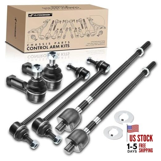  Set of 6, Front Sway Bar Link, Inner Outer Tie Rod End, Compatible with 