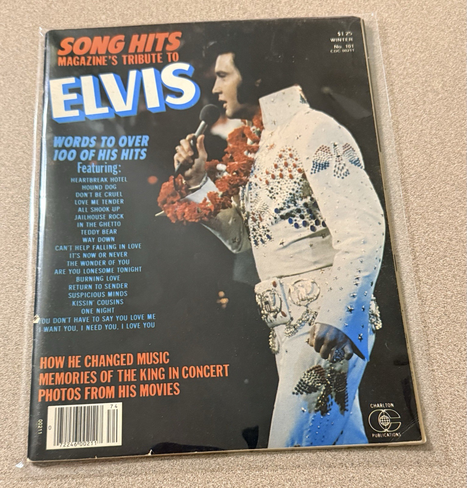 VTG 1977 Elvis Presley Tribute Magazine Song Hits No. 101 - Lyrics to 100+ Songs