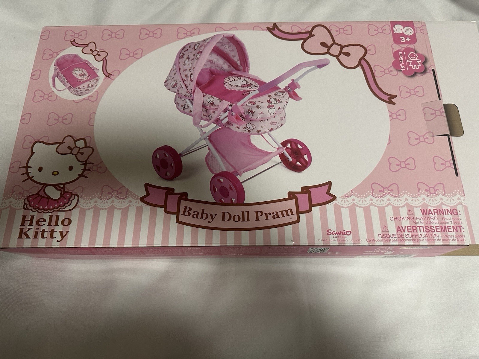 Hello Kittt Baby Doll Pram  Diana  Mini color pink and white new in box