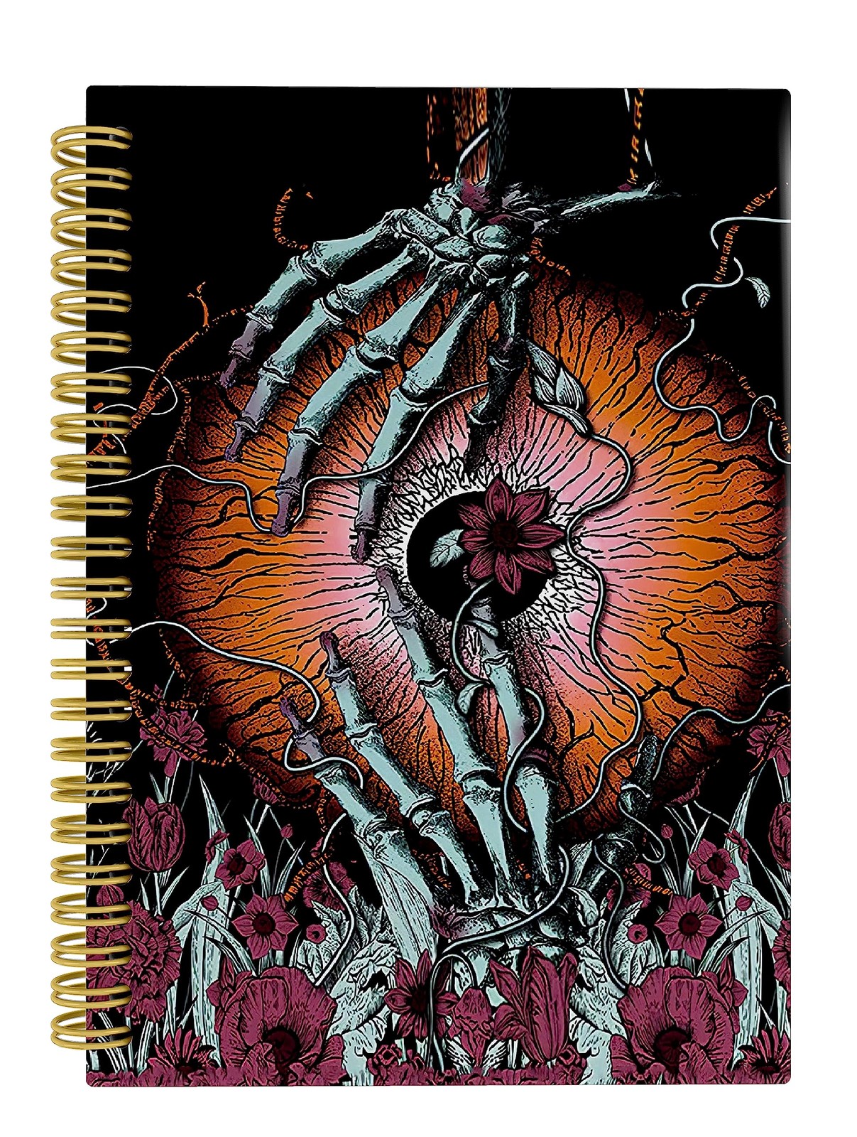 Knibeo Gothic Floral All Seeing Eye with Hand Skeleton Scary Lined Hardcover... 