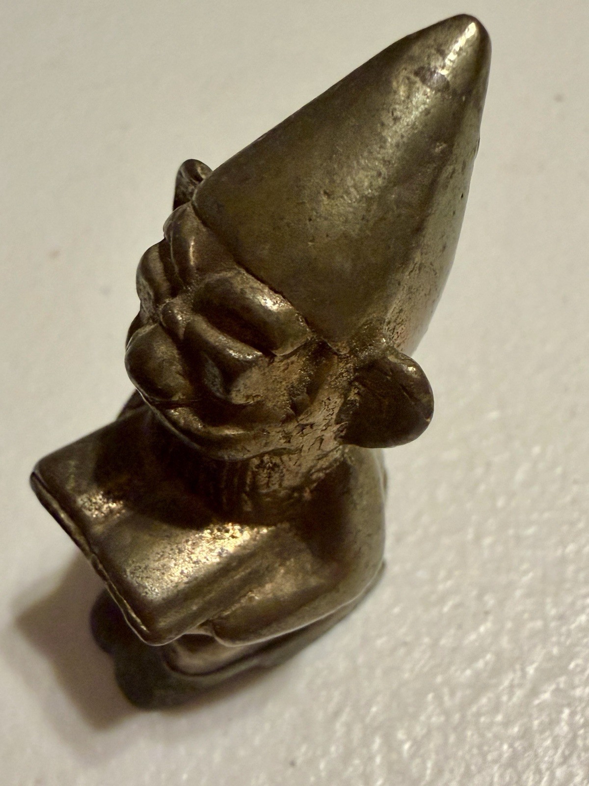 Vintage Solid Brass Elf Leprechaun Gnome Figurine Small 2." Tall Lucky Charm