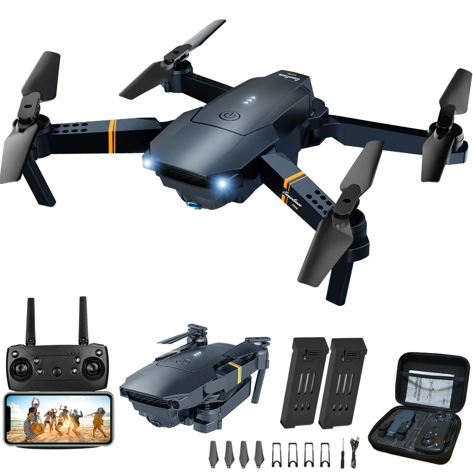 Drones with for Adults , Foldable RC Quadcopter, Helicopter Toys, 1080P FPV V...