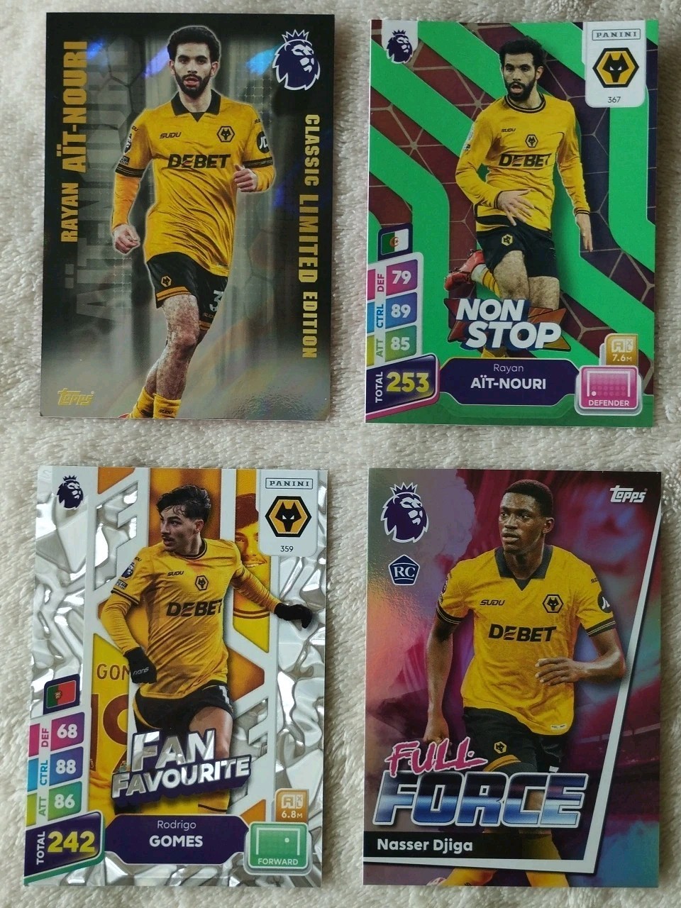 CARD PANINI 2025/26 Limited Edition. TOPPS. Gomes. Djiga. Premier League 