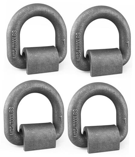4 Pack Heavy Duty Weld On D-Ring for Trailer 1 Inch 47000 LBS. Stake 1 inch