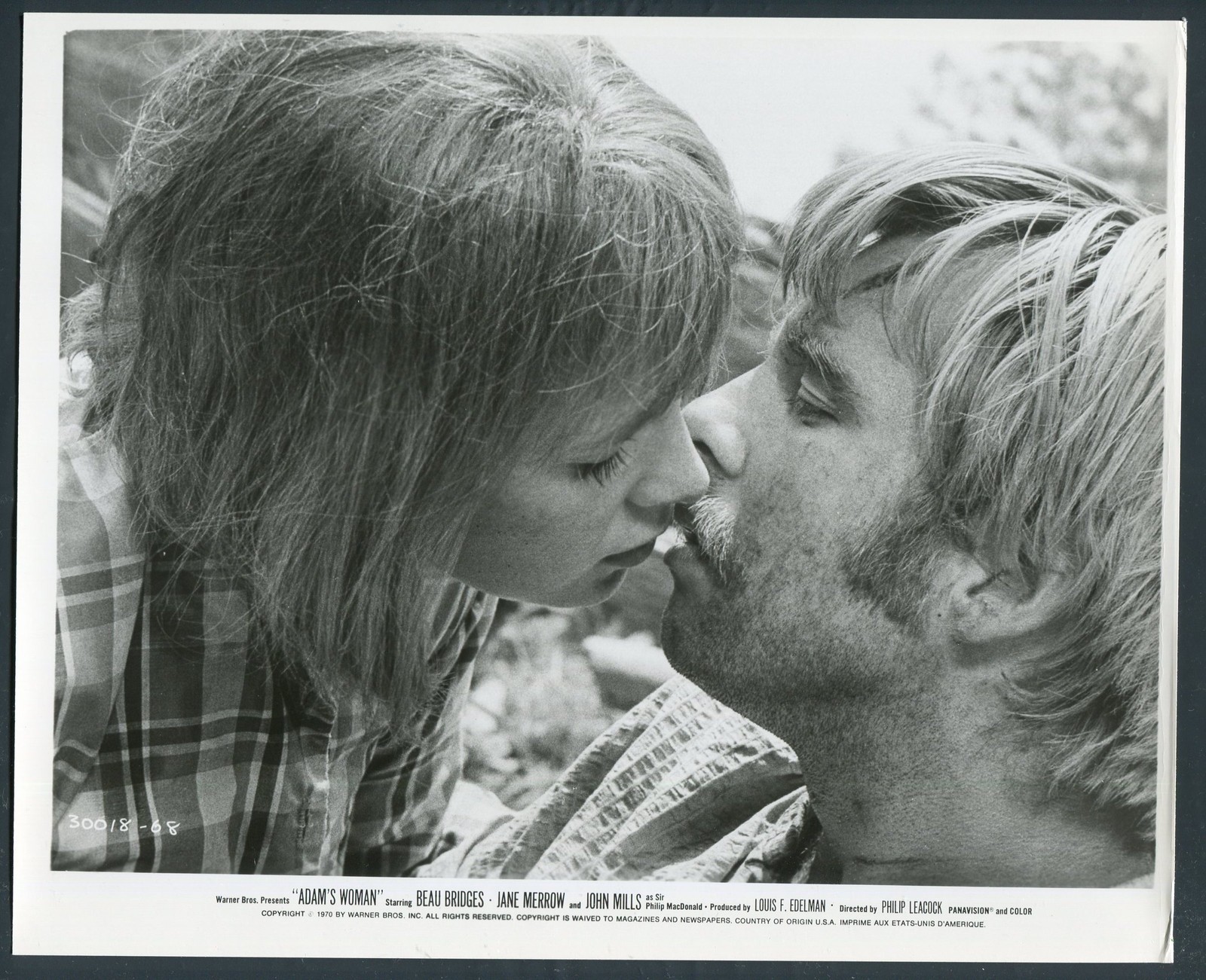 JANE MERROW BEAU BRIDGES in Adam's Woman '70 KISSING