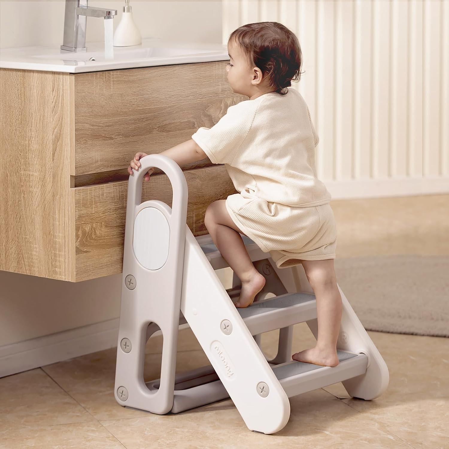 Easy Folding Non-Slip Bathroom Stool Toilet Potty Training, Adjustable Toddler 