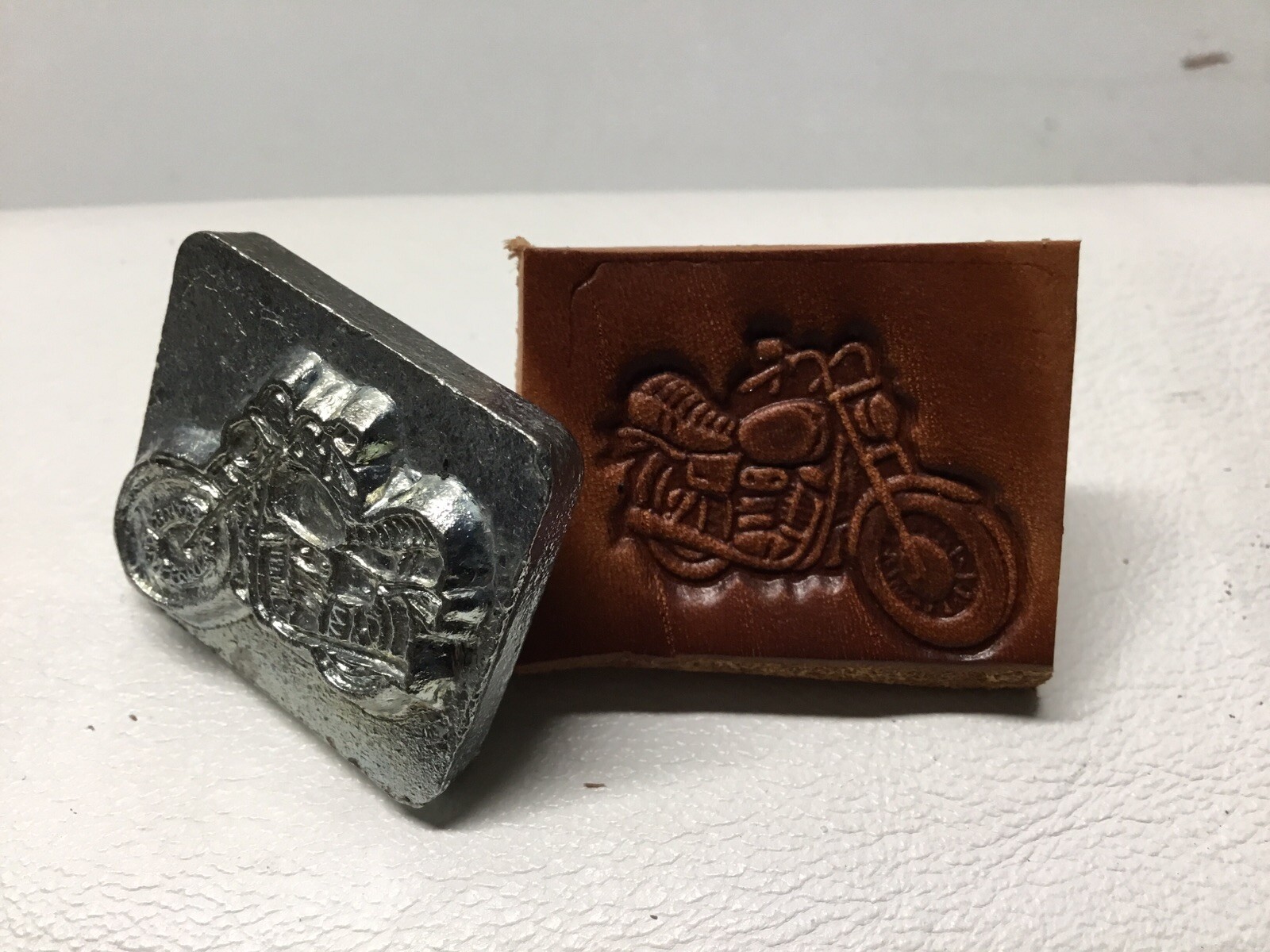 Vintage Craftool Co USA  3D Leather Stamp #8352 Street Bike 1" x 1 1/8" (Sk234)