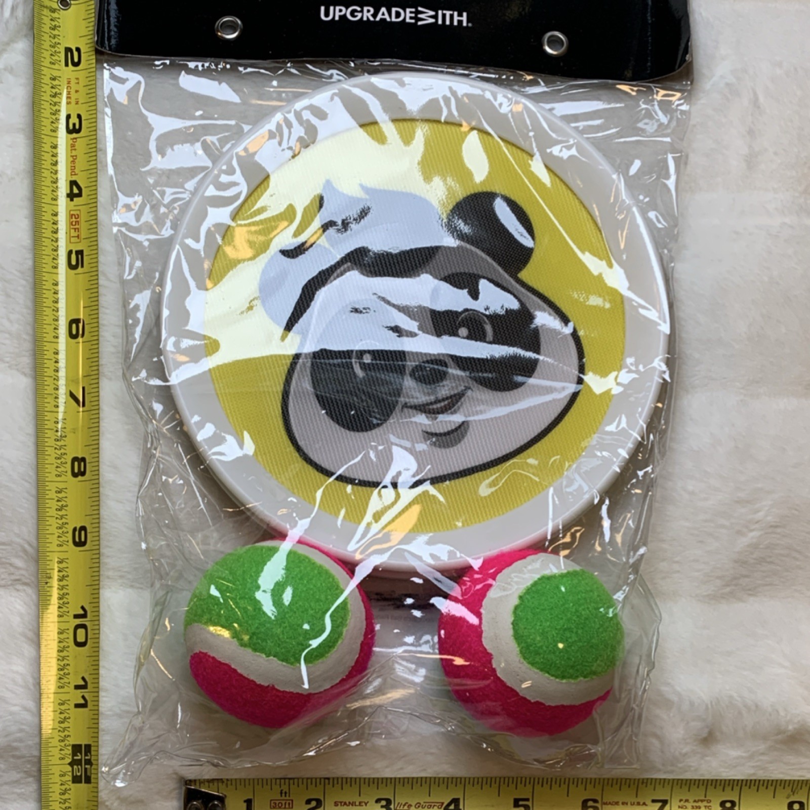 Toy Paddle Catch Ball Set Panda 2 Paddles 2 Balls Plastic Ages 4-11