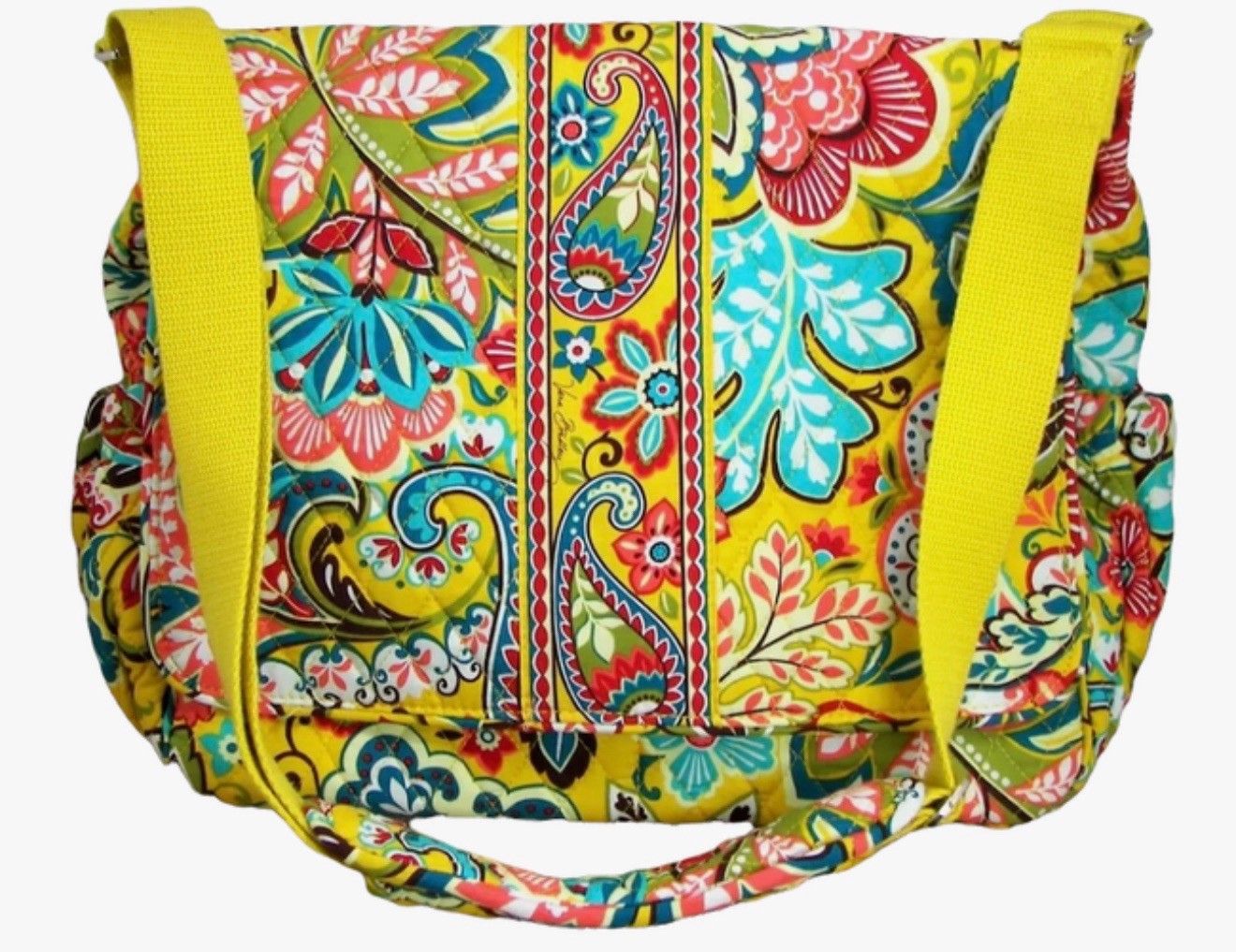 Vera Bradley Cassidy .diaper Bag ,Provençal Yellow Paisley Floral.Changing Pad