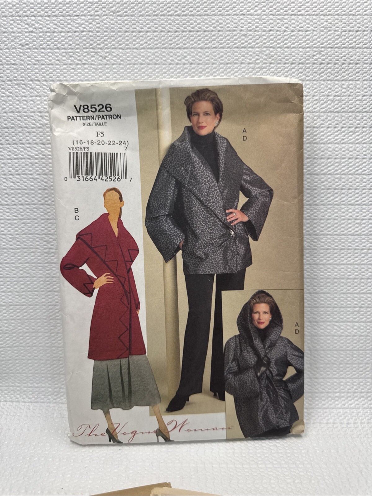 Vogue 8526 Misses Jacket Skirt Pants Pattern 16-24 *Uncut