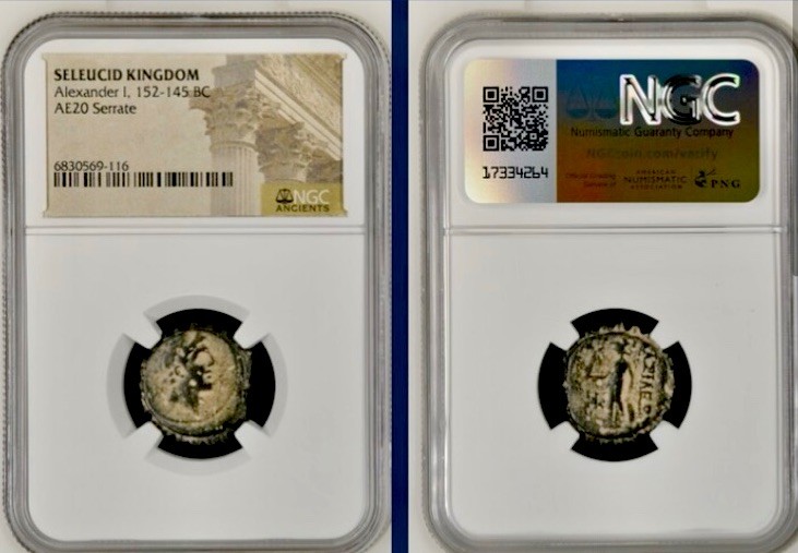 152BC-145BC Ancient Greek Seleucid Kingdom NGC Certified Coin Alexander I Nice