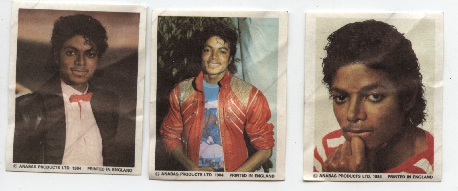 3 Old Vintage 1984 Michael Jackson Anabas Vending Machine Stickers 2 1/2" X 2"