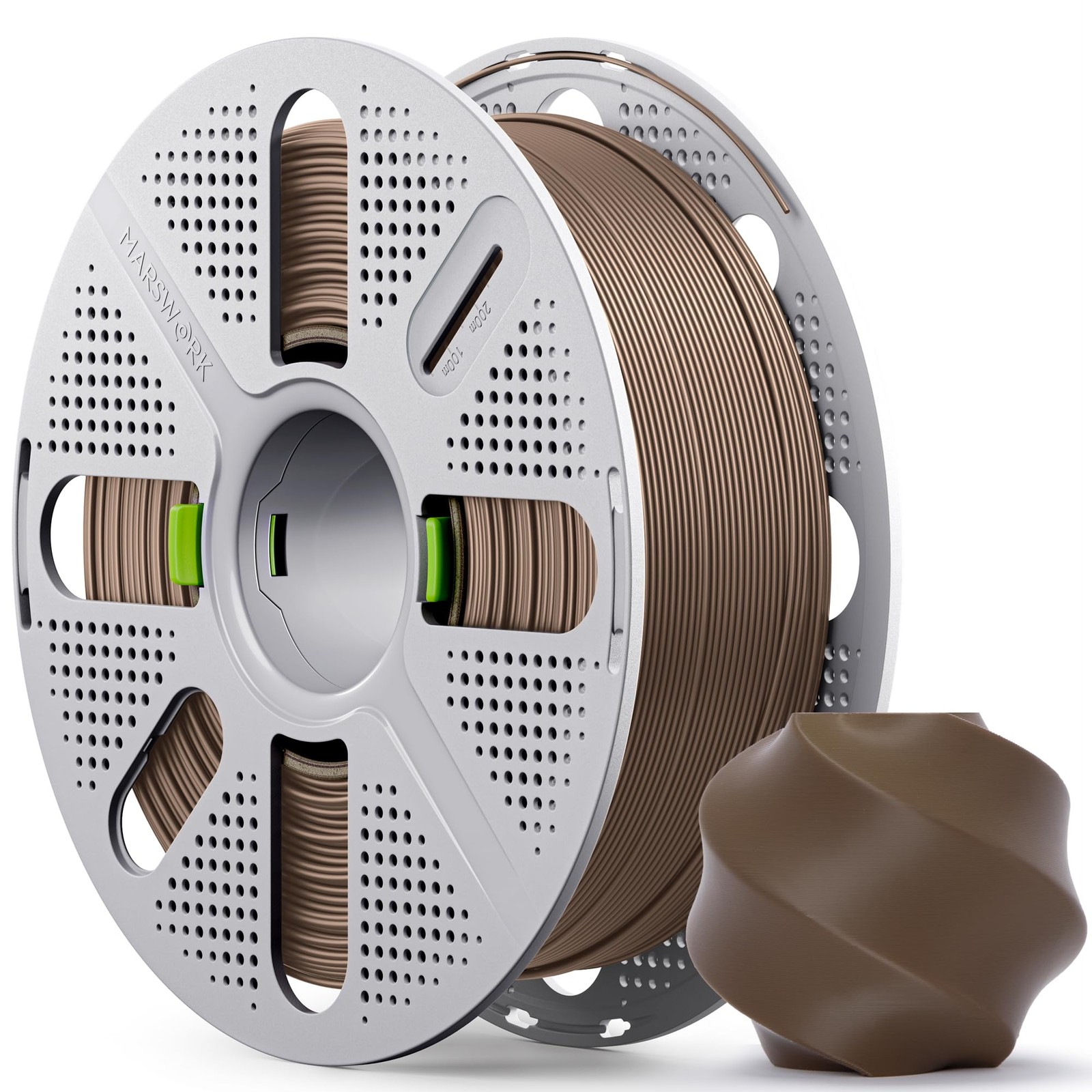 3D Printer Filament PLA 1kg 1.75mm Cocoa Brown MarsWork Basic Pre-Dried Reusable