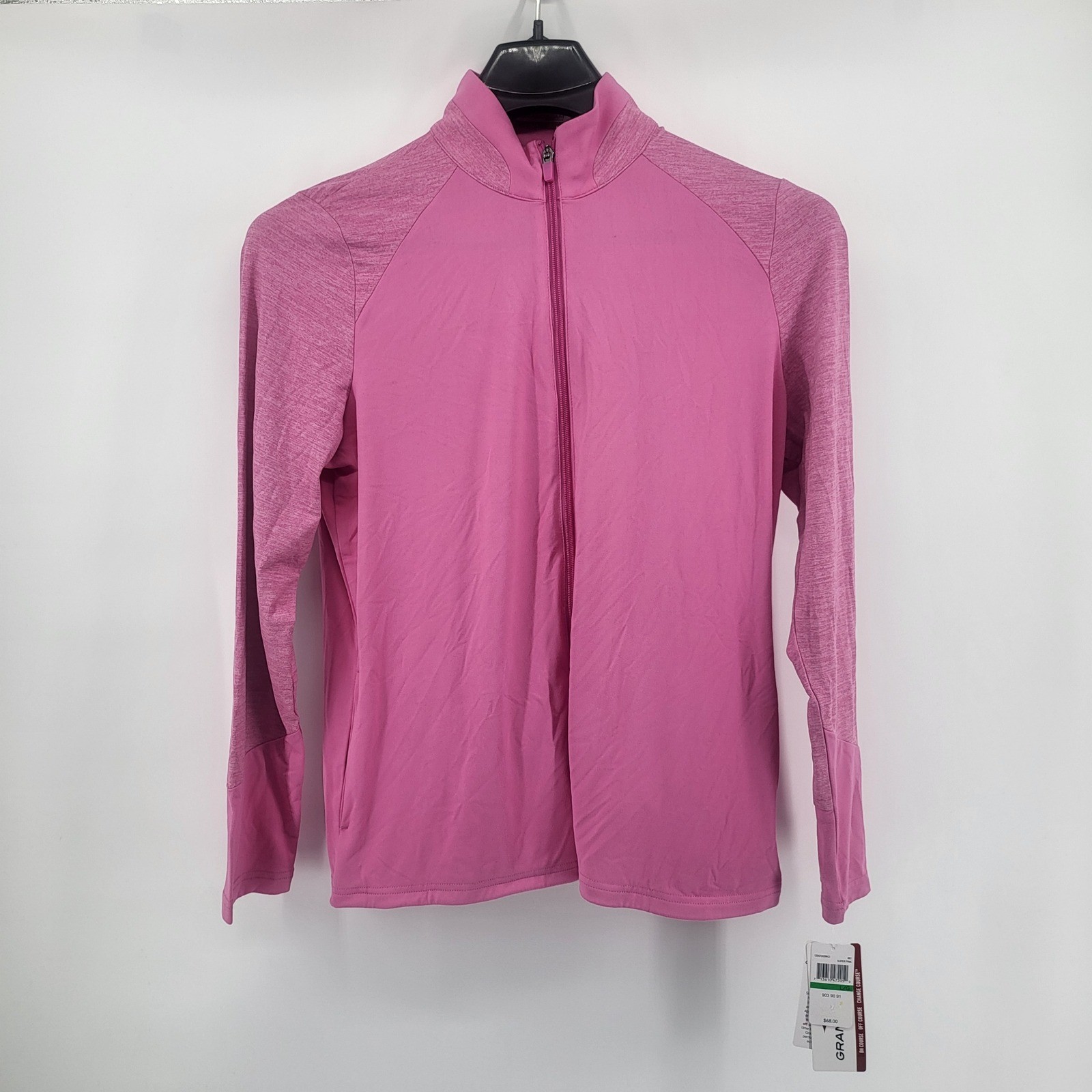 Grand Slam Performance Womens Golf Light weight Jacket Full Zip  Pink Size Large