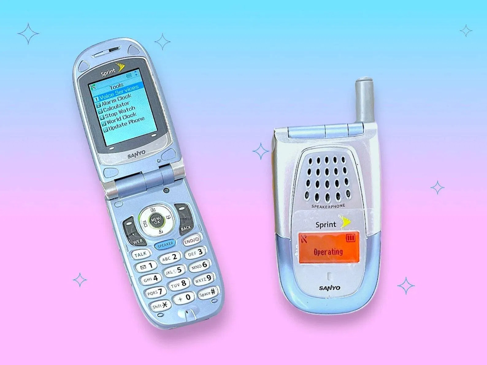 Vintage Y2K Blue Sanyo Camera Flip Cell Phone. Rare.Works!