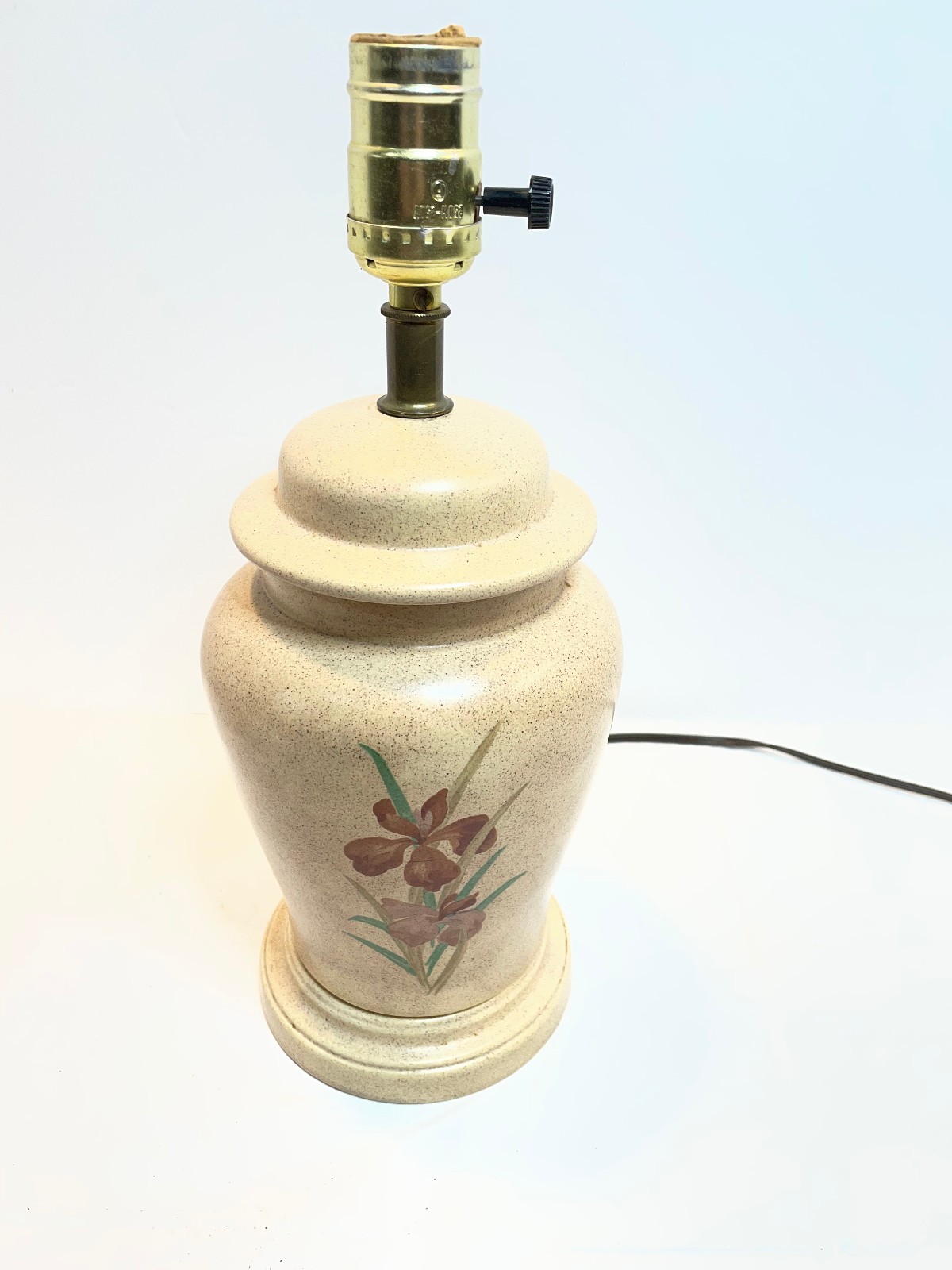 Vintage Pottery Stoneware Vase Table Lamp 12.5" Country Primitive Signed