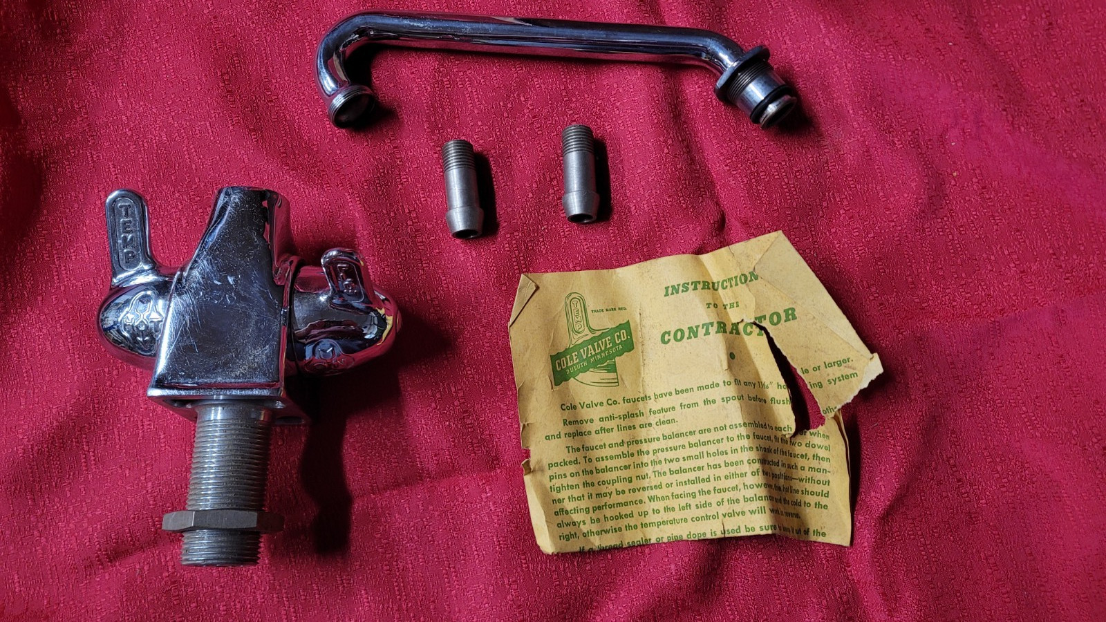 NEW NOS Vintage Antique Mueller Chrome Brass Swing Neck Cole Faucet Bathroom