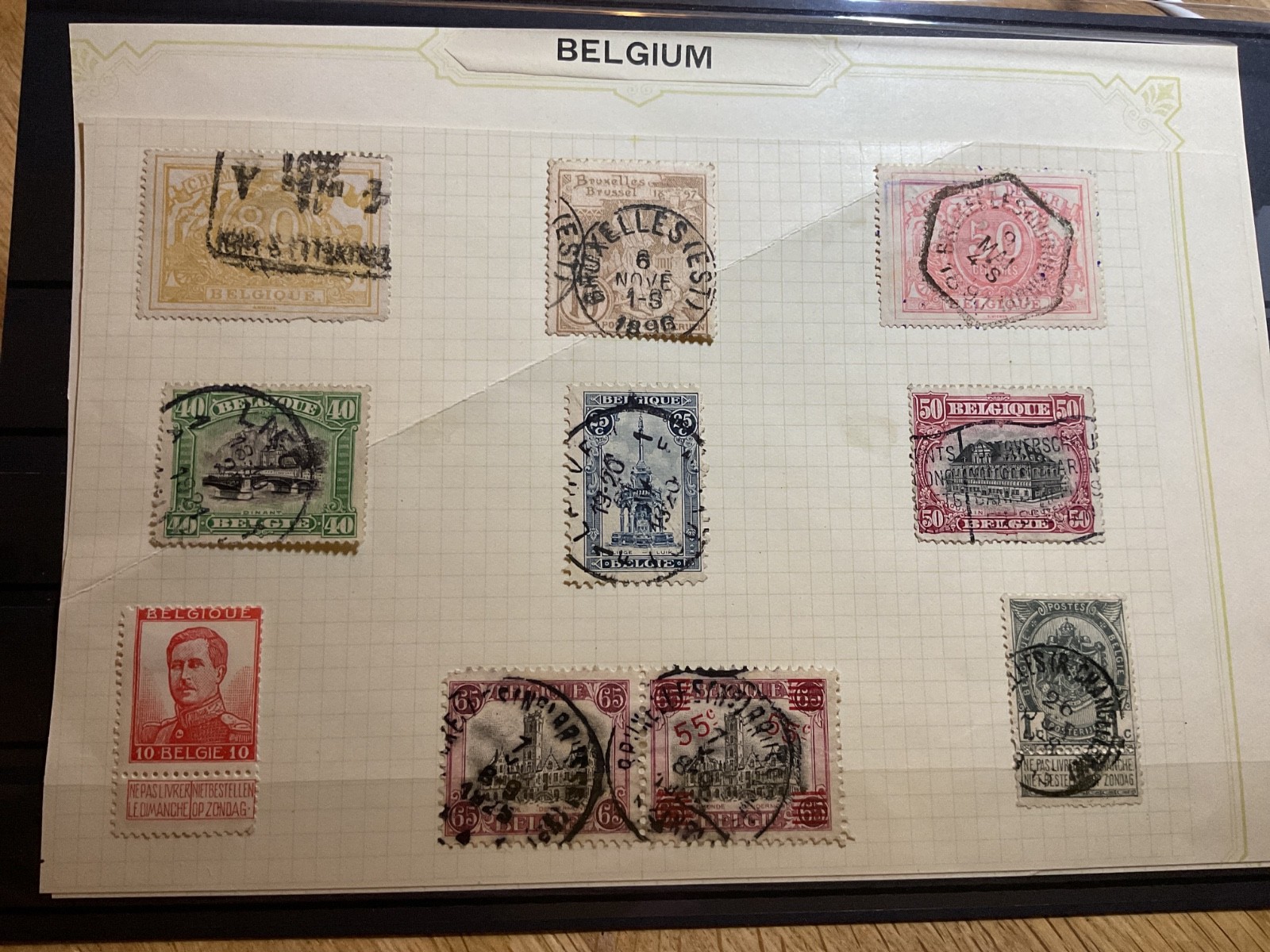Belgium mounted mint or used stamps on 5 cards  B3100