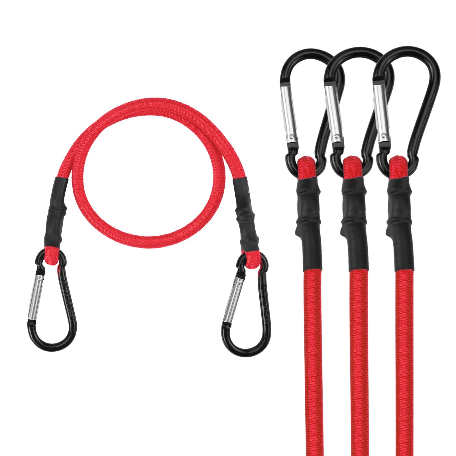 24 Inch Bungee Cords with Hooks, 4 Pack Superior Rubber Heavy Duty Bungee Str...