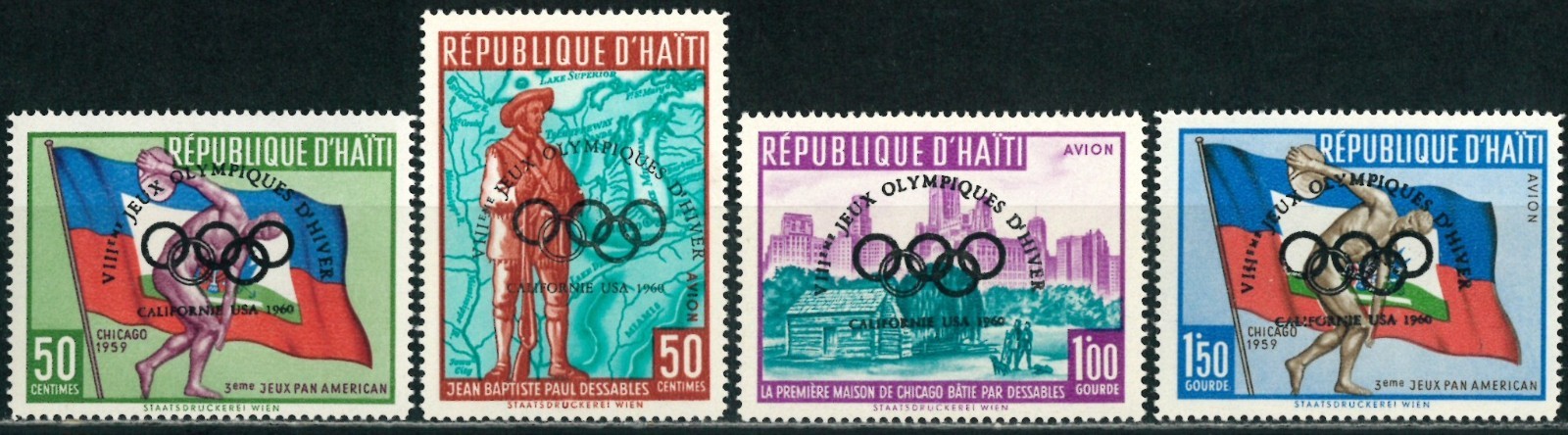 HAITI 1960 Olympic Games - Issues of 1959 Overprinted - UNUSED
