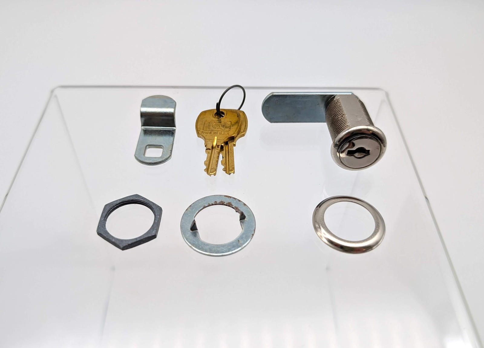 National C8053 Cam Lock Bright Nickel 1-3/16" L 3/4" Dia Keyed Alike