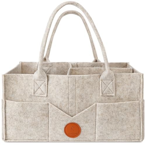  Baby Diaper Caddy Organizer for Changing Table, Nursery Storage Large KHAKI