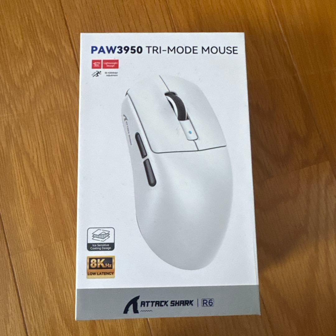 Attack Shark PAW3950 R6 Gaming Mouse Wireless White Tested