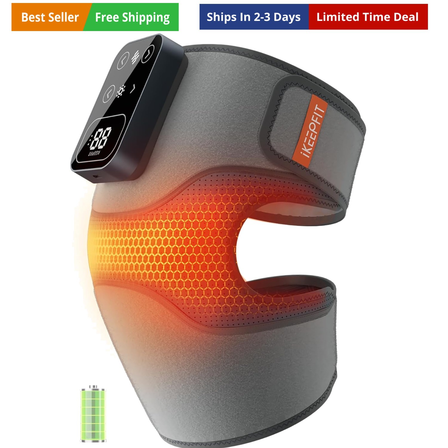 Cordless Knee Massager with Heat Vibration for Pain Relief, MAXwarm 4.0[2026 ...