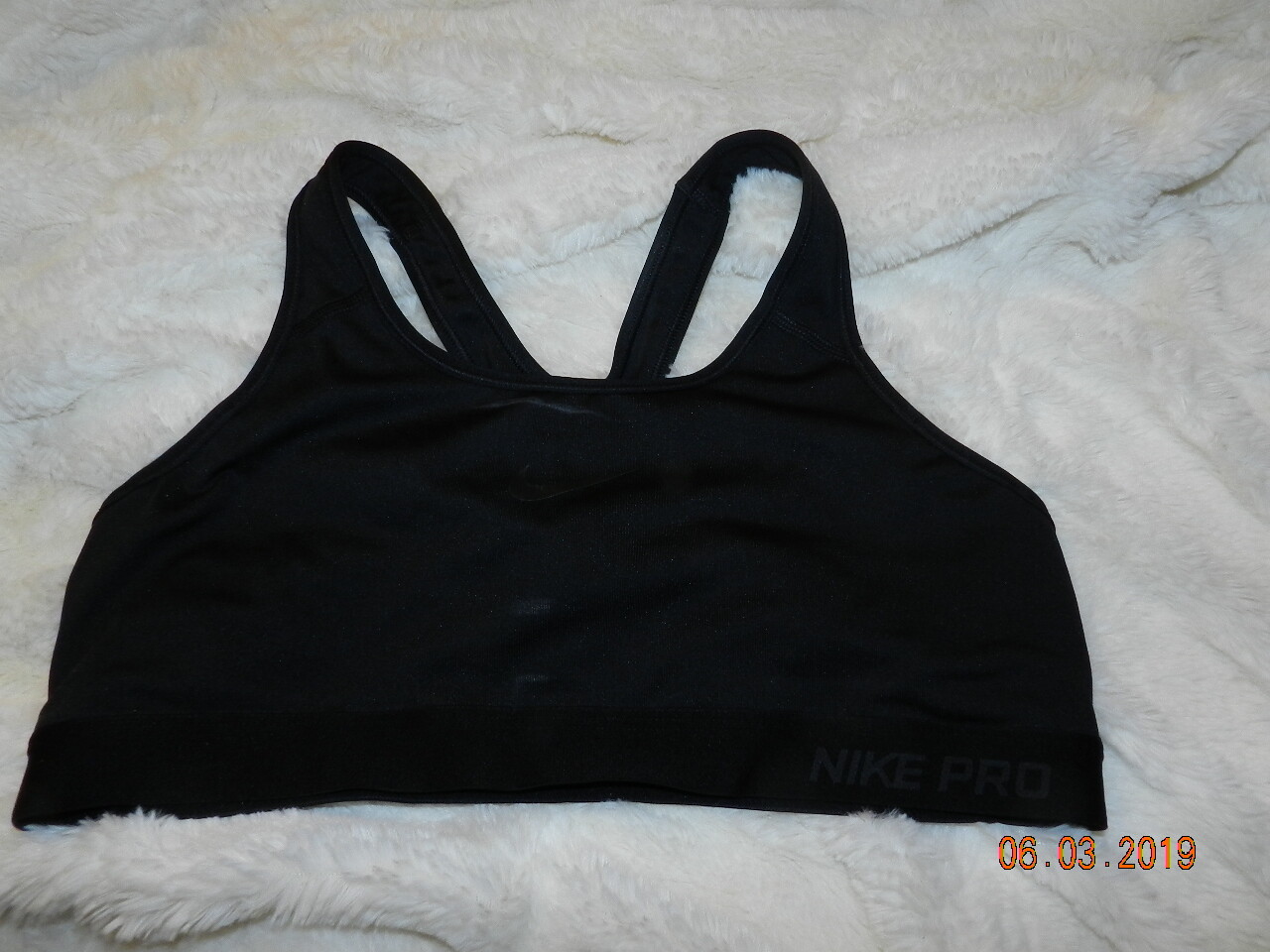 Nike Compression Dri-FIT Medium-Impact Sports Bra Black Large L 