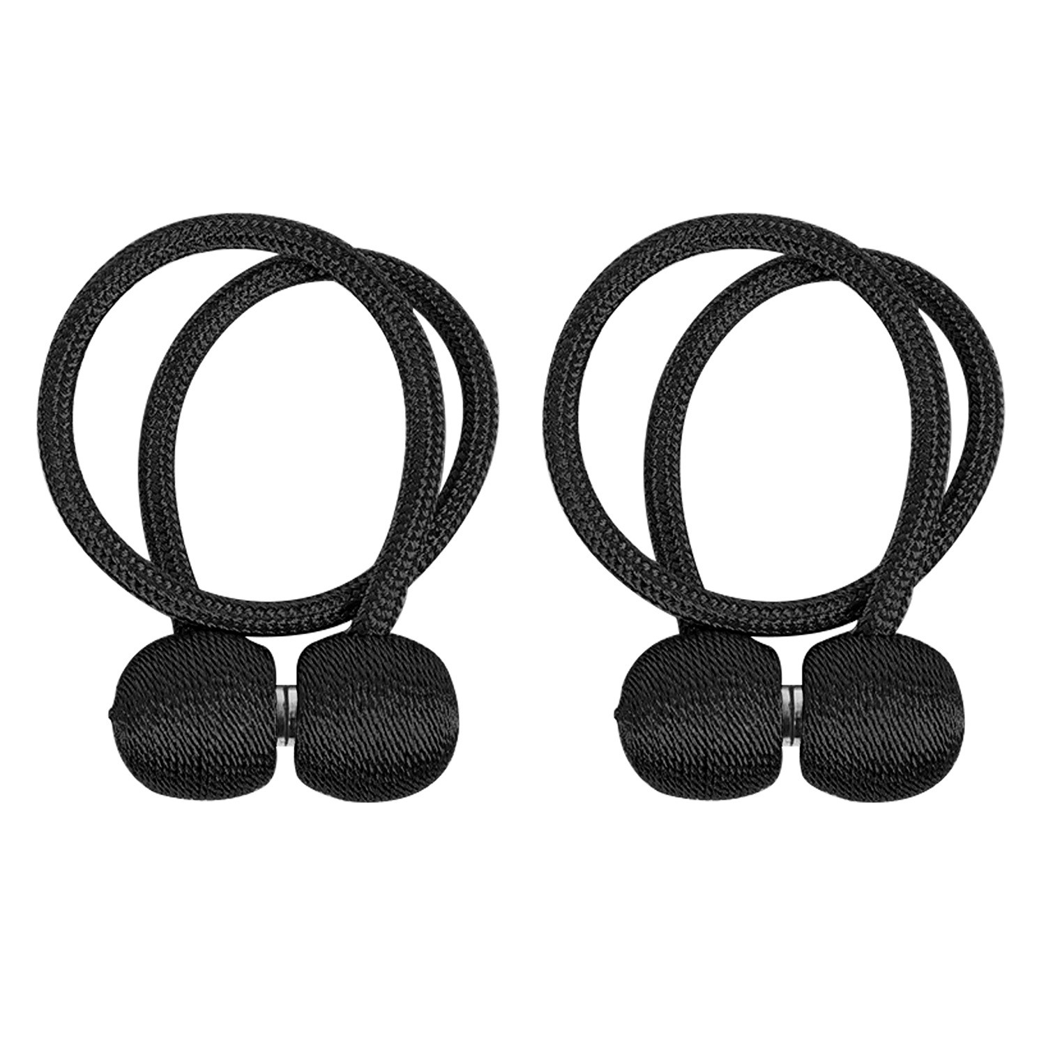 Curtain tie-back clip 2-piece set 40 x 3 cm black Curtain accessories