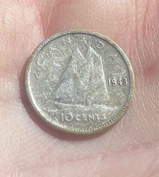 1943 Canadian Dime 80% Silver  10 Cent Coin ASW 0.06 oz