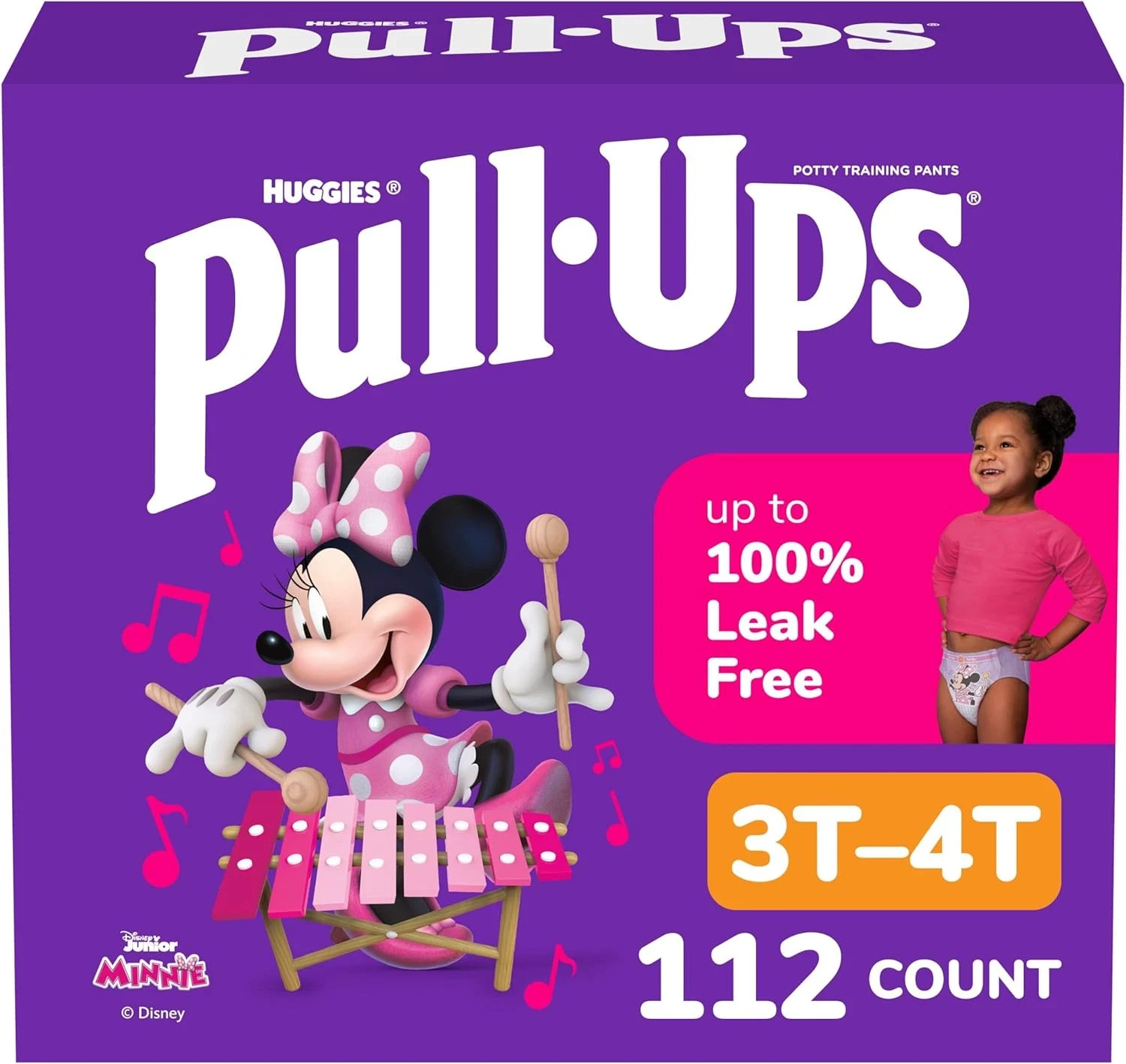 Pull-Ups Girls' Potty Training Pants, Size 3T-4T Training Underwear (32-40 lb...