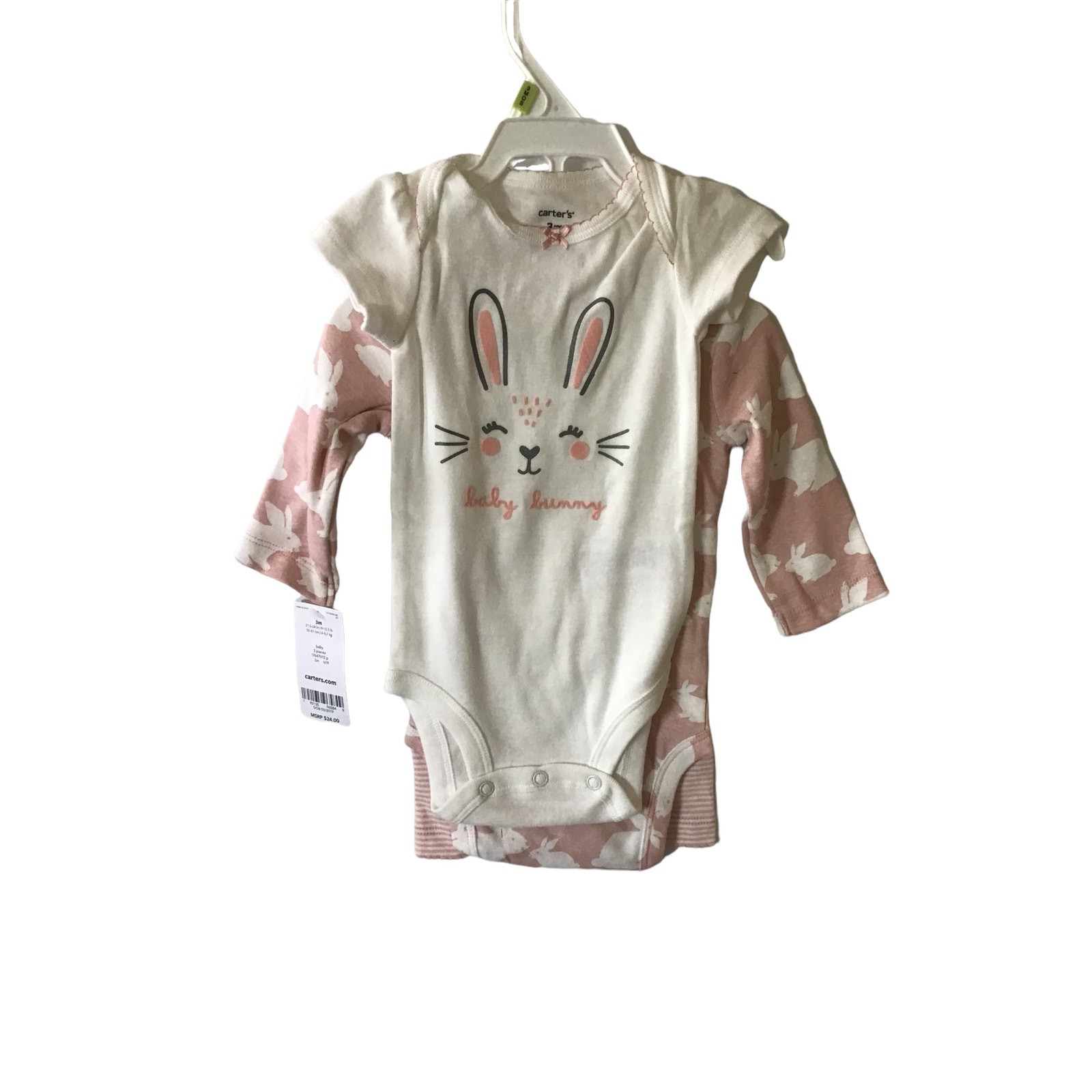 Carters 3 Piece Infant Baby Bunny  Set Size 3 months