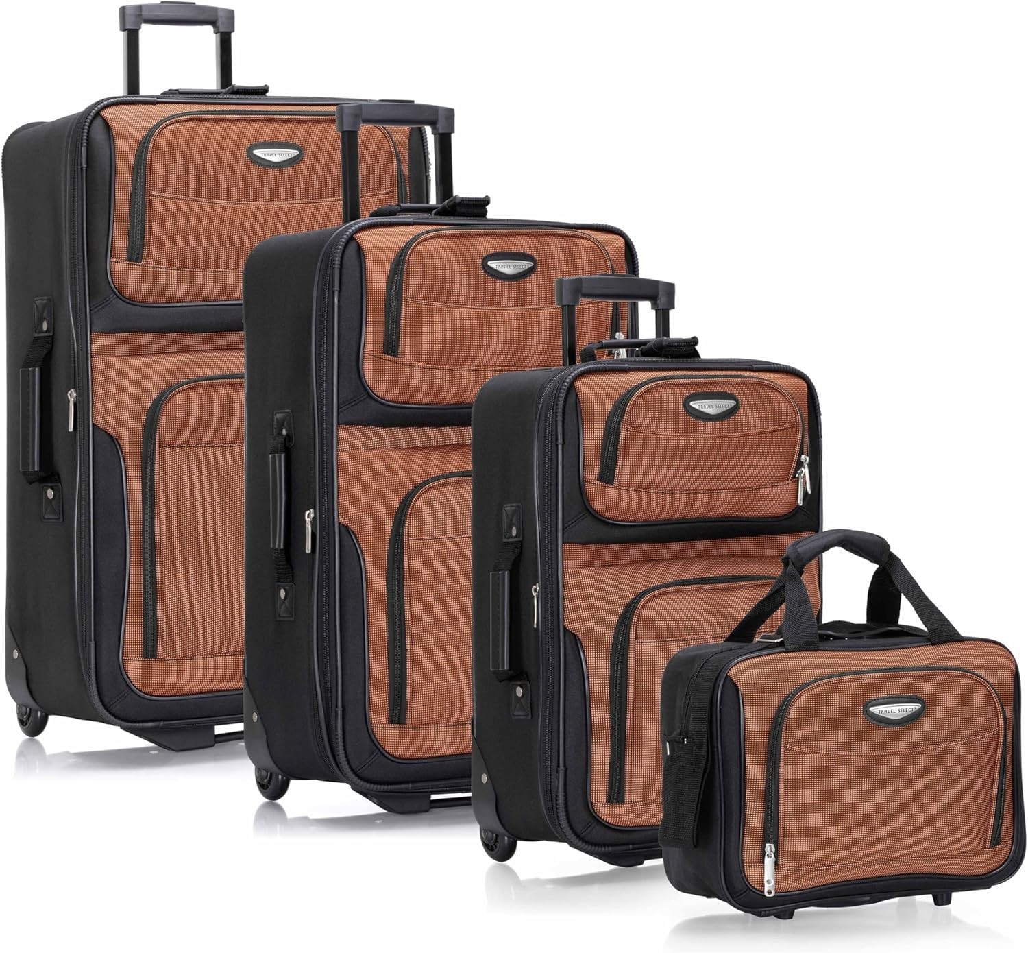 Travel Amsterdam Rolling Upright Luggage Orange 4-Piece Set