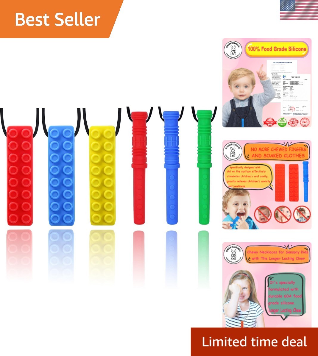 Sensory Chew Necklace Set - Durable, Textured & Safe for Oral Stimulation