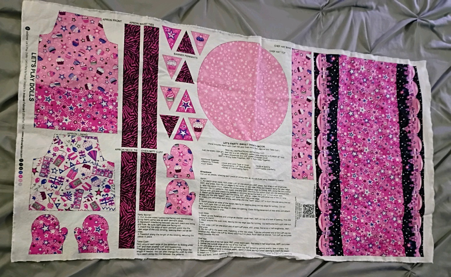 Andover Fabrics Let's Play Dolls Panel Cut And Sew Cotton Accessory Panel