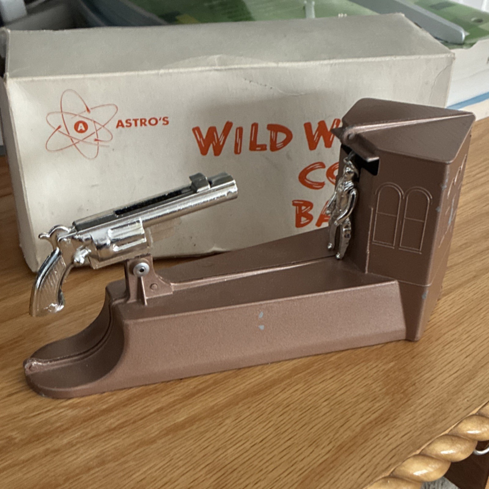 Astro's Wild West Coin Bank Mechanical Collectible with Key and Box