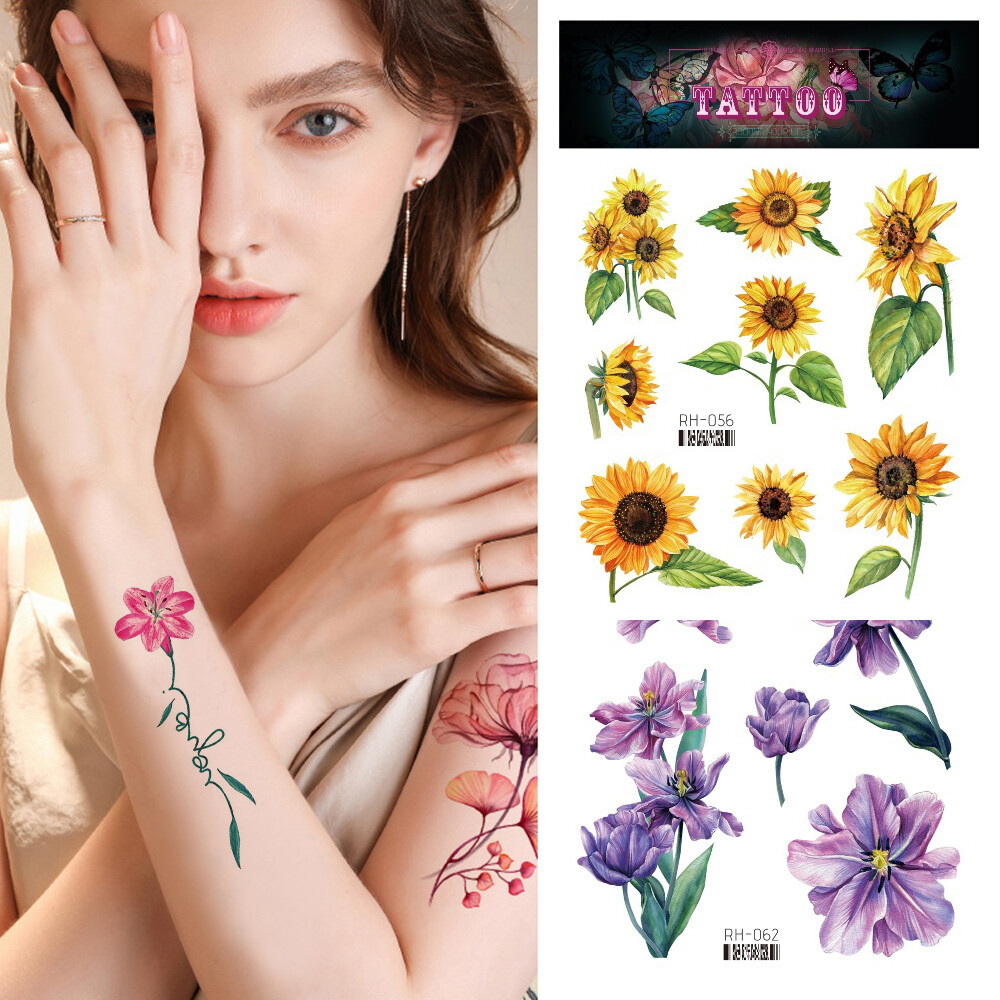 Flower Tattoo Sticker Waterproof Tattoo Sticker Temporary Tattoo Sweet  θ