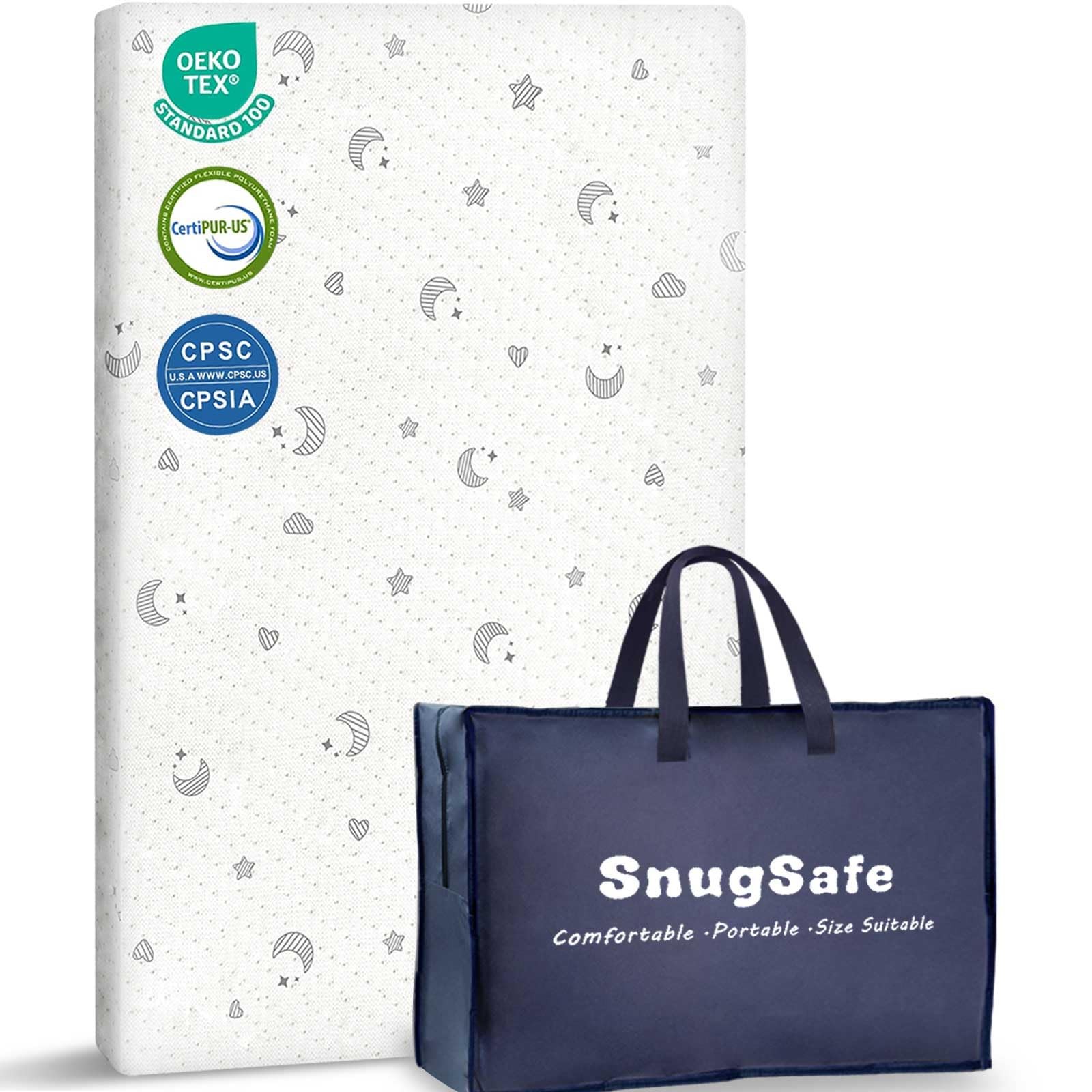 SnugSafe Pack and Play Mattress Pad 38x26x1.8, Waterproof Pack n Play Mattres...